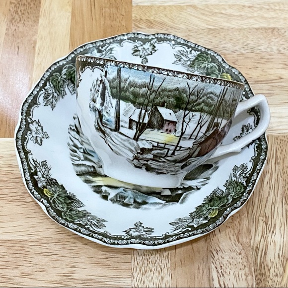 Vintage Johnson Bros The Friendly Village The Ice House Cup and Saucer Tea Set - Picture 2 of 12